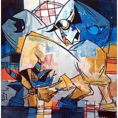 Ashkal, 18 x 18 Inch, Acrylic on Canvas, Figurative Painting, AC-ASH-344